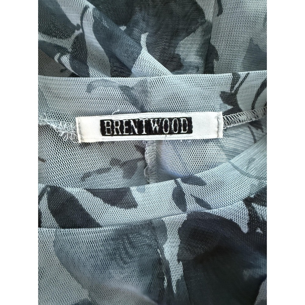 Brentwood Dress Womens Small Gray Floral Mesh Sheer Maxi T Shirt Casual - Picture 13 of 14